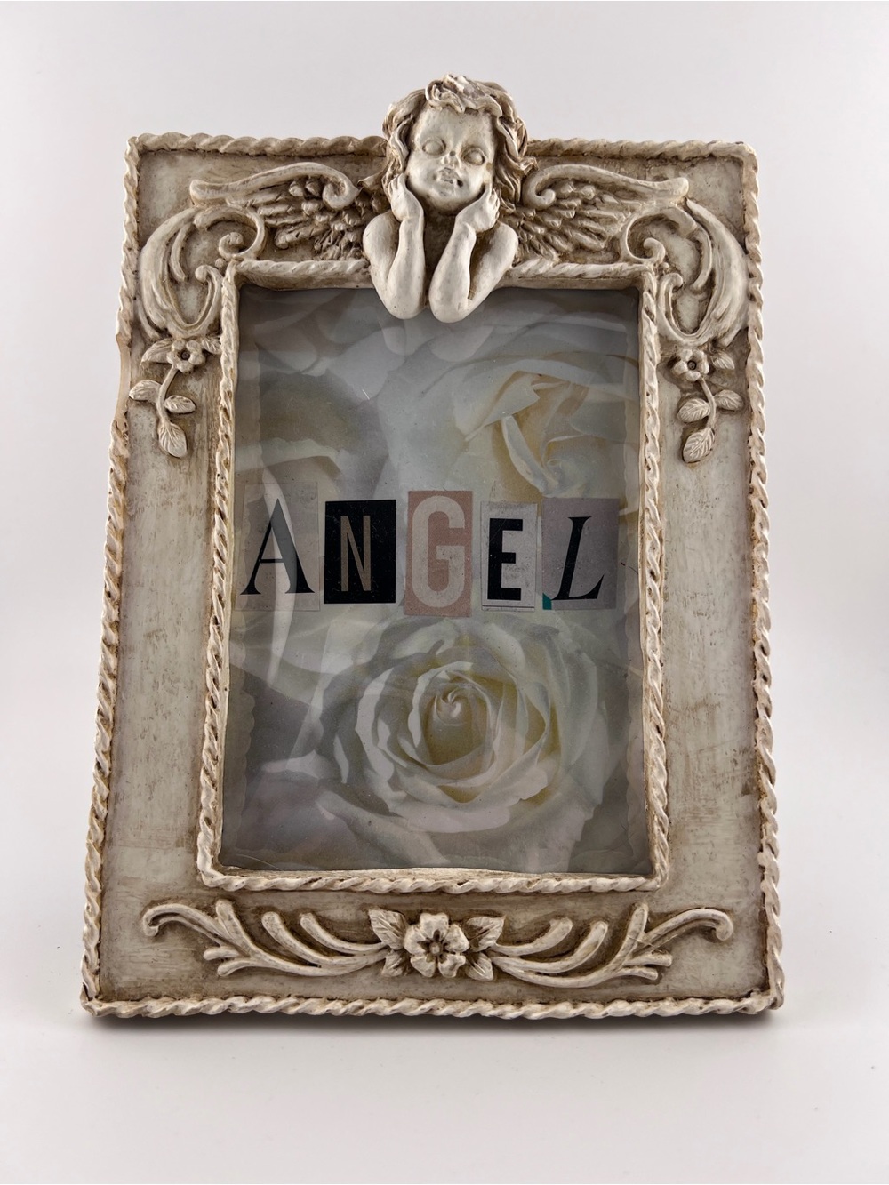 Vintage Angel Decorative Picture Frame - Cream